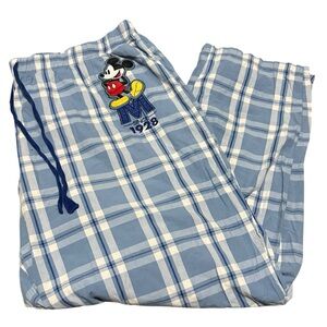 Disney Store Mickey Mouse Pajama Sleep Lounge Pants Blue Jeans Plaid Womens 2XL